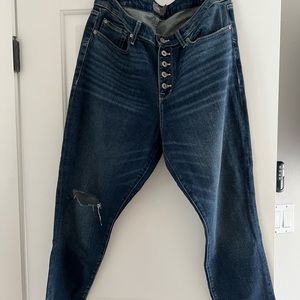 Torrid Button Fly Raw Hem Distressed Jeans 14R